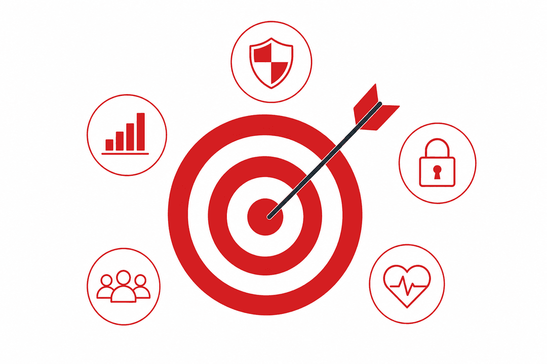 Target illustration representing precision and focus on patient-centered care