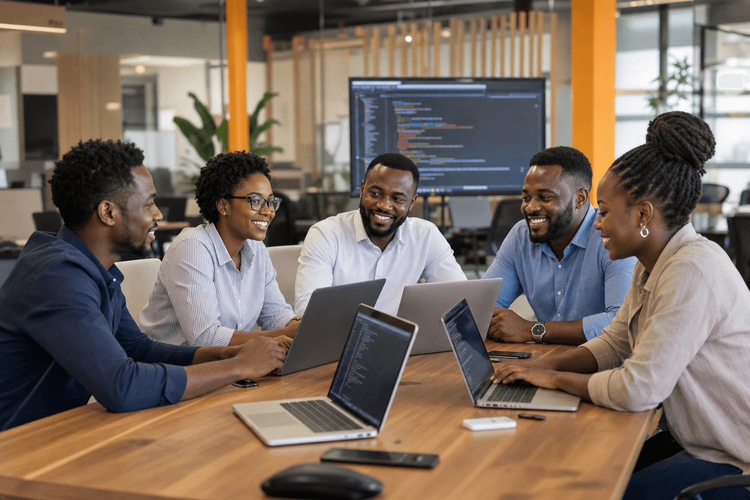 Sierra Leonean software engineers and programmers collaborating at Medicare EHR