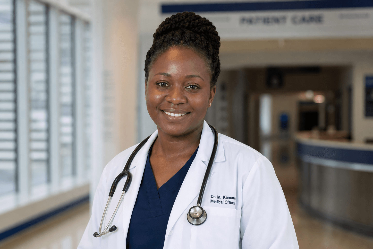Sierra Leonean doctor representing trusted healthcare privacy